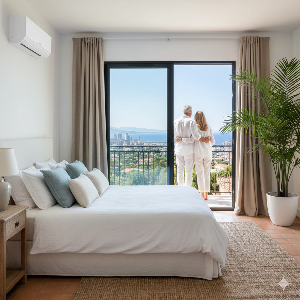 Climatisation réversible dans une chambre à Le Cannet - Clim Style