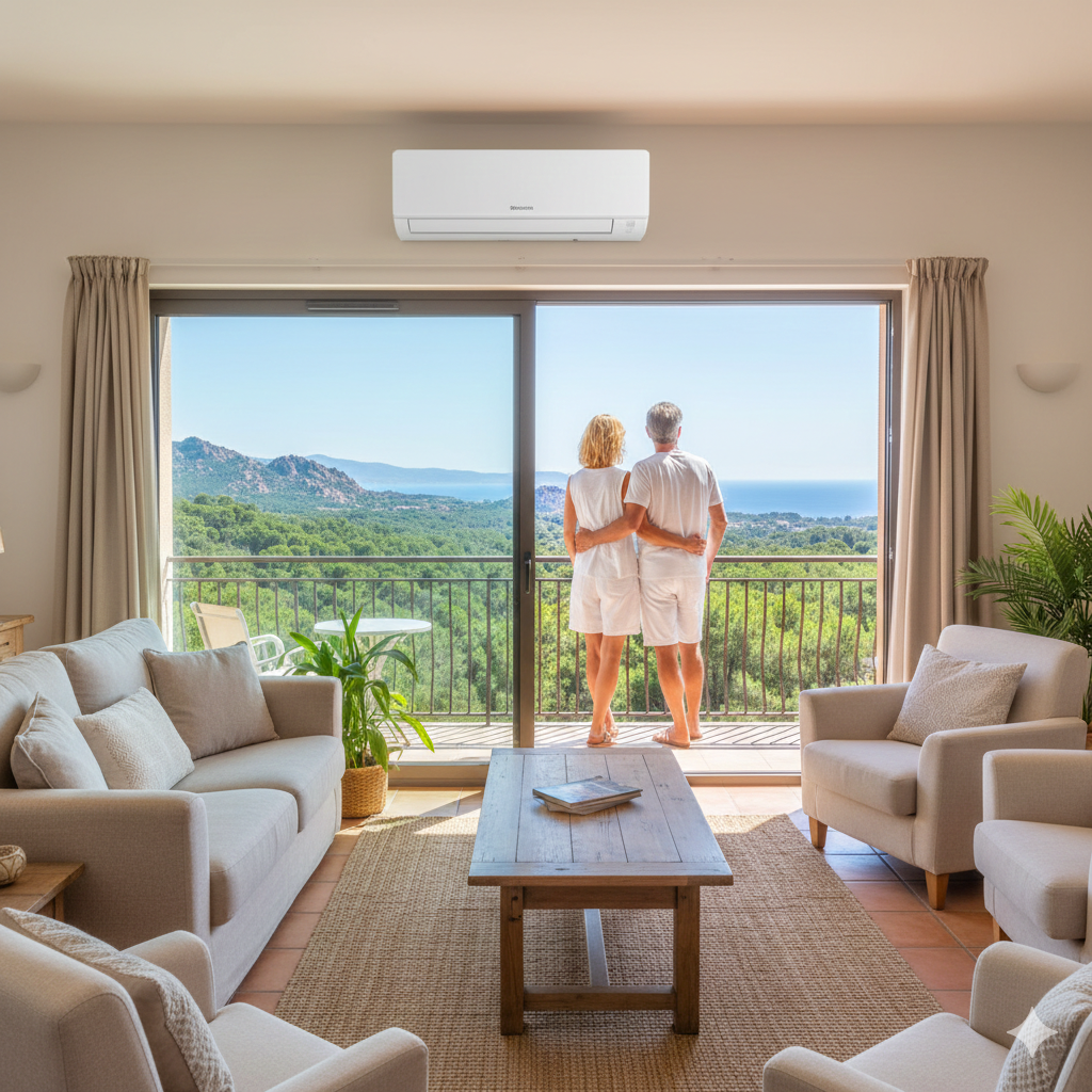 Climatisation murale dans un salon aux Adrets-de-l'Estérel - Clim Style