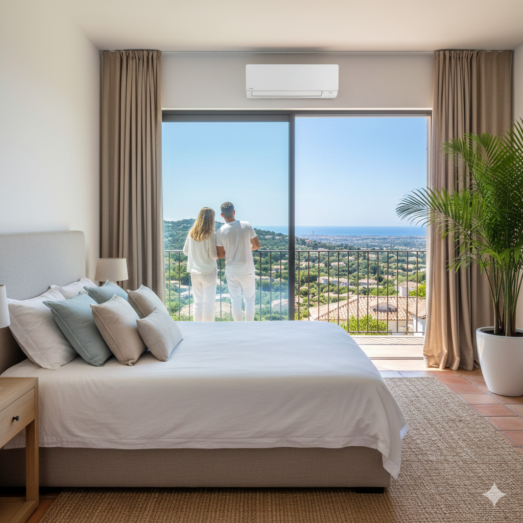 Climatisation réversible dans une chambre à Mougins - Clim Style