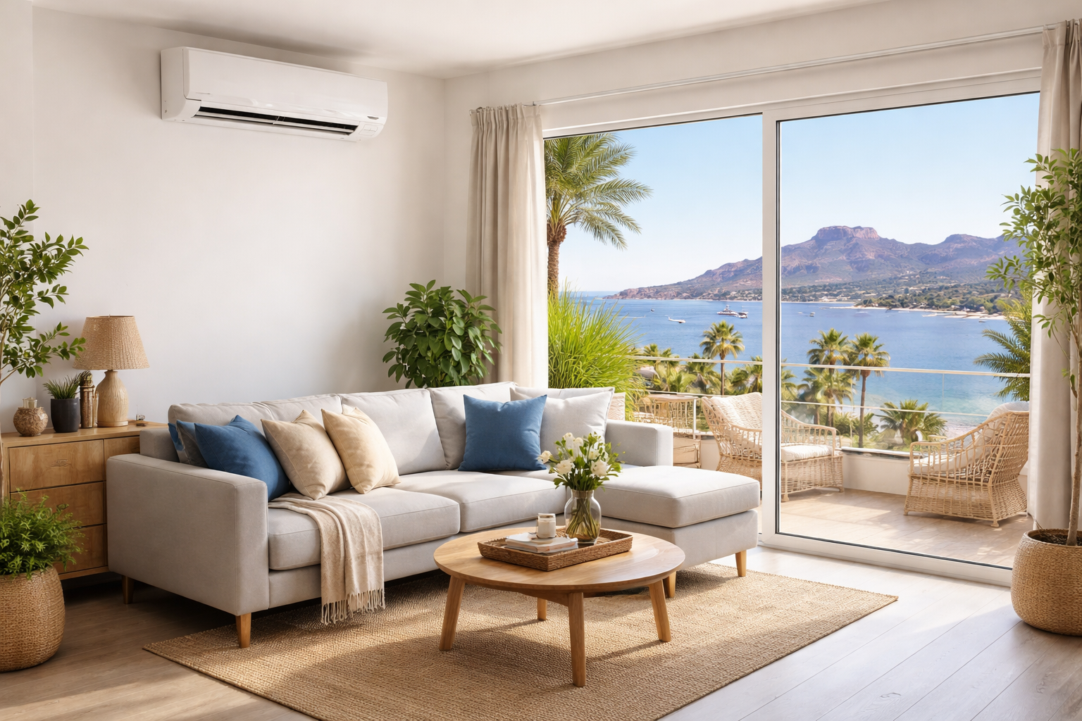 Climatisation murale dans un salon à Saint-Raphaël - Clim Style