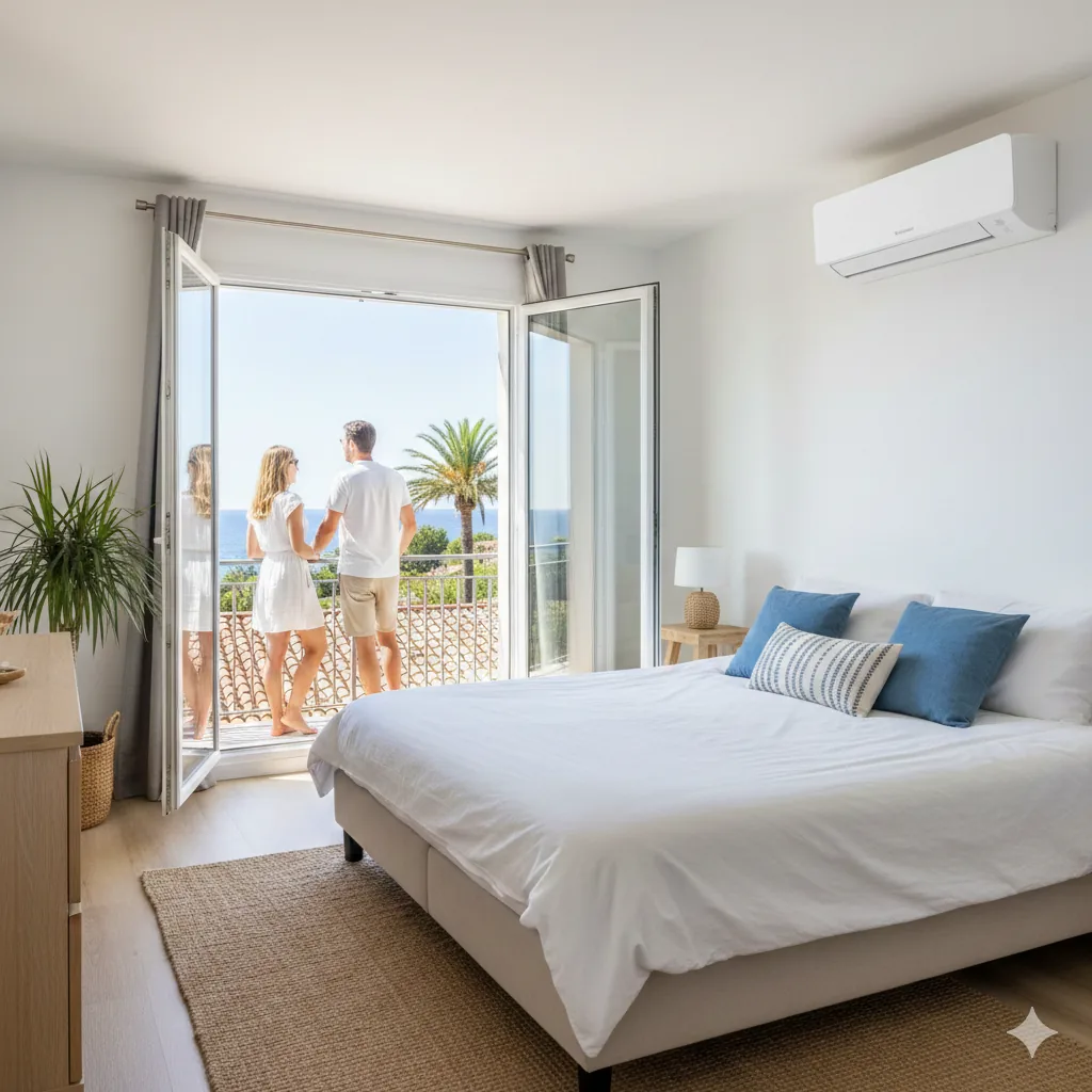 Climatisation réversible dans une chambre à Sainte-Maxime - Clim Style