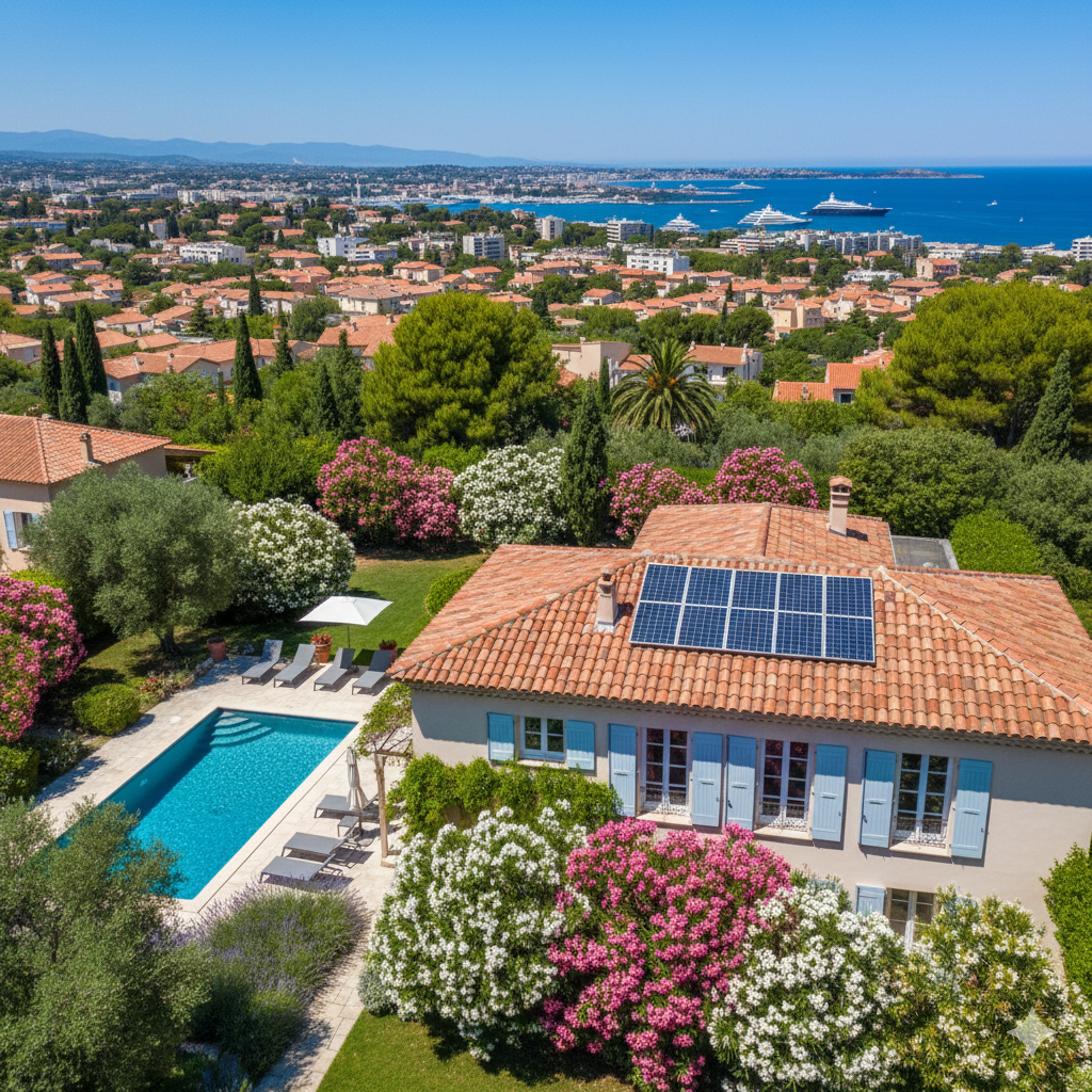 Panneaux solaires sur toiture à Juan-les-Pins - Clim Style