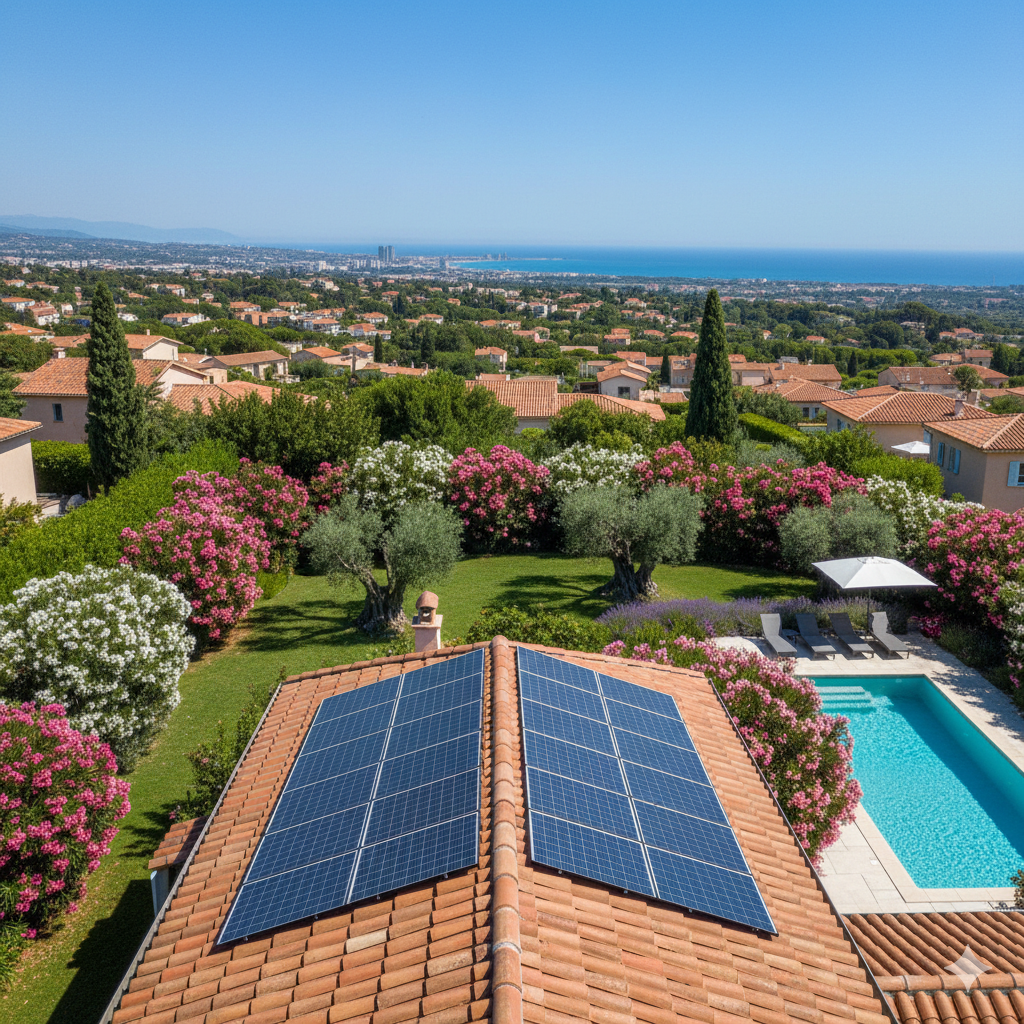 Panneaux solaires sur toiture au Cannet - Clim Style