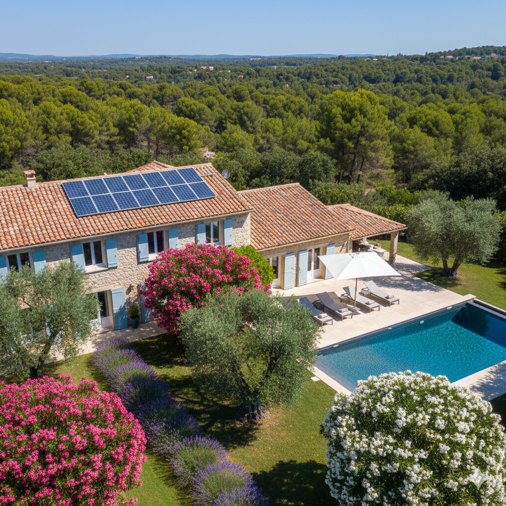 Panneaux solaires sur toiture à Mougins - Clim Style