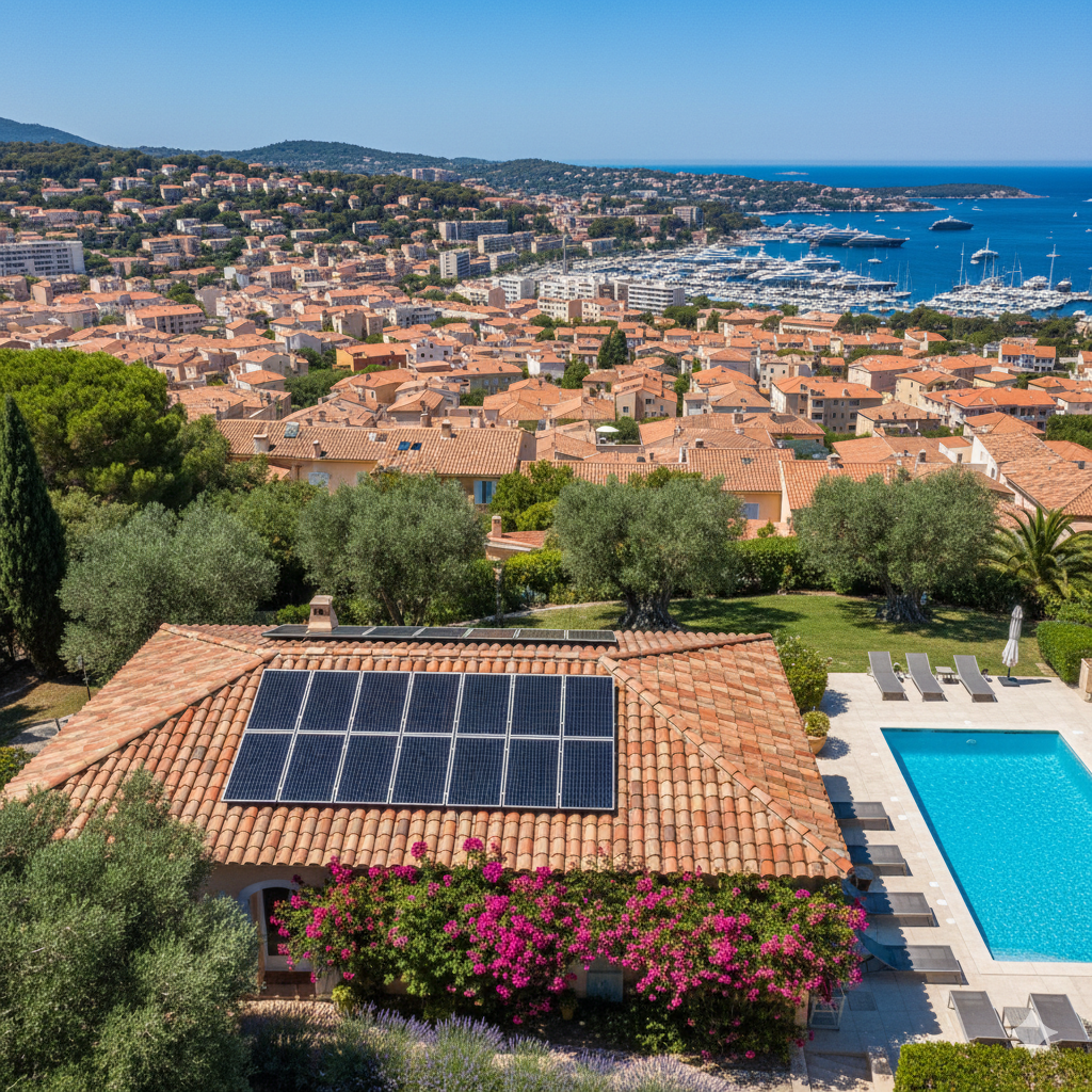Panneaux solaires sur toiture à Saint-Tropez - Clim Style